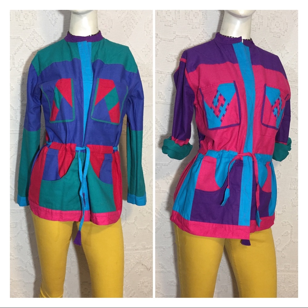Vintage 80’s Reversible Colorful Anorak Jacket
